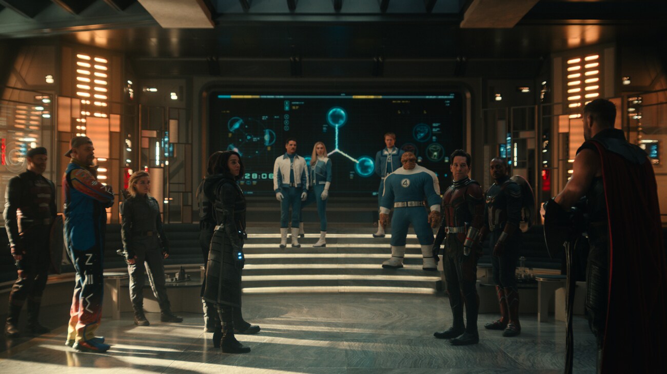 Heroes gather in a futuristic headquarters